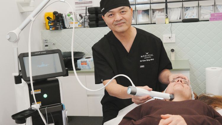 Surface radiofrequency treatment demonstration
