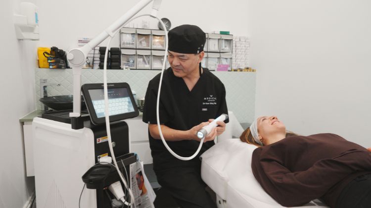 Surface radiofrequency treatment demonstration